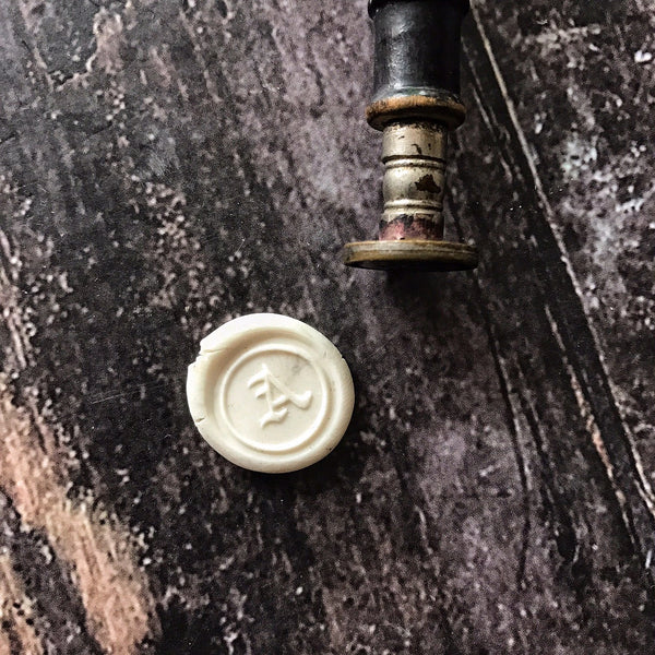 "A" Vintage Wax Seal Letter (wood)