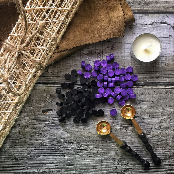 Wax Beads - Purple & Black