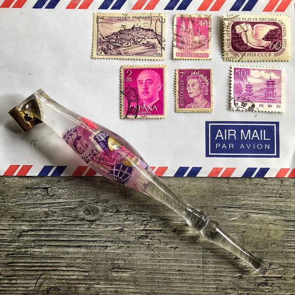 No.034 - Purple Postage Stamps Holder