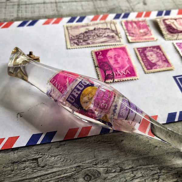 No.034 - Purple Postage Stamps Holder