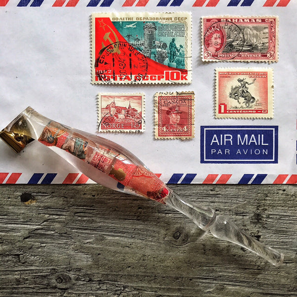 No.040 - Red Postage Stamps Holder