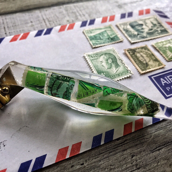 No.041 - Green Postage Stamps Holder