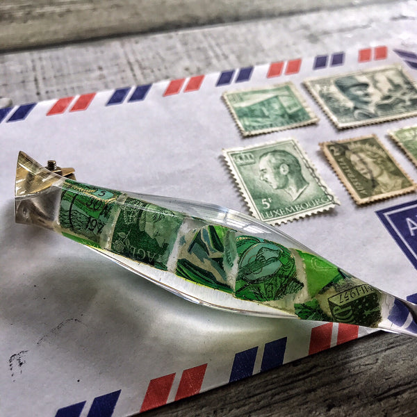 No.041 - Green Postage Stamps Holder